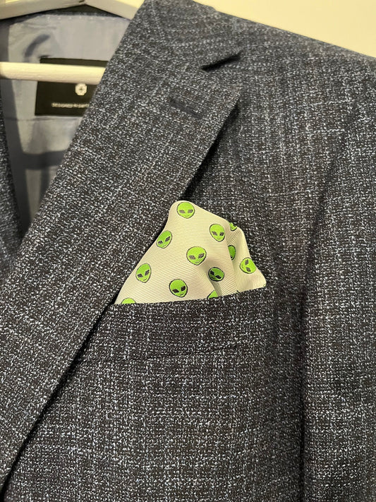 Alien - White Pocket Square