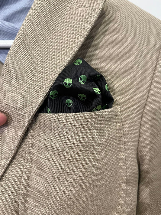 Alien - Black Pocket Square