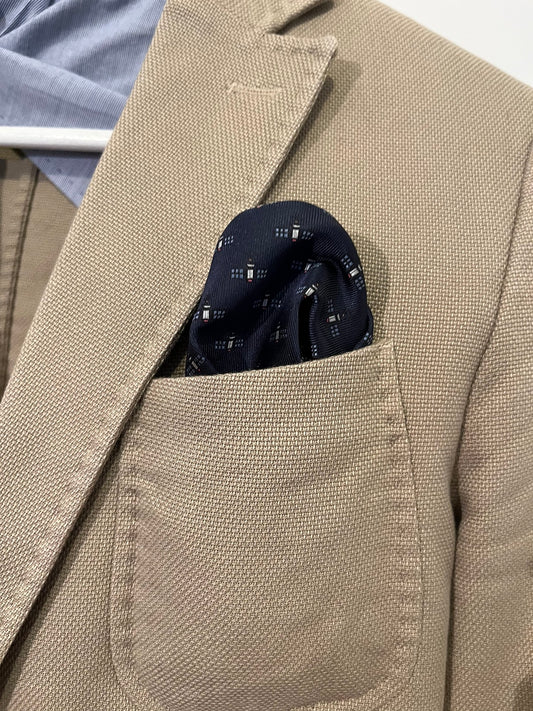 Satellite - Navy Pocket Square
