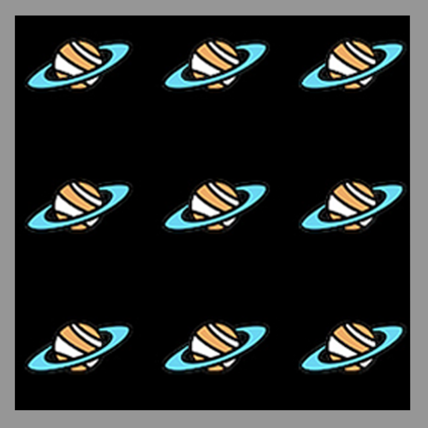 Planet - Black Pocket Square
