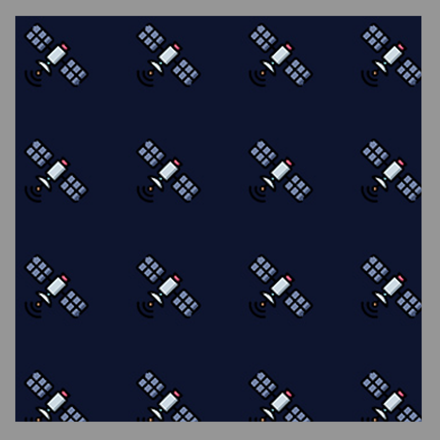 Satellite - Navy Pocket Square