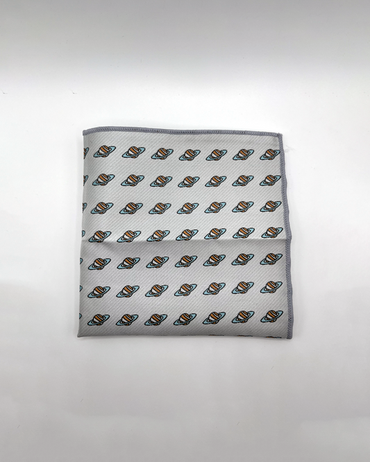Planet - White Pocket Square