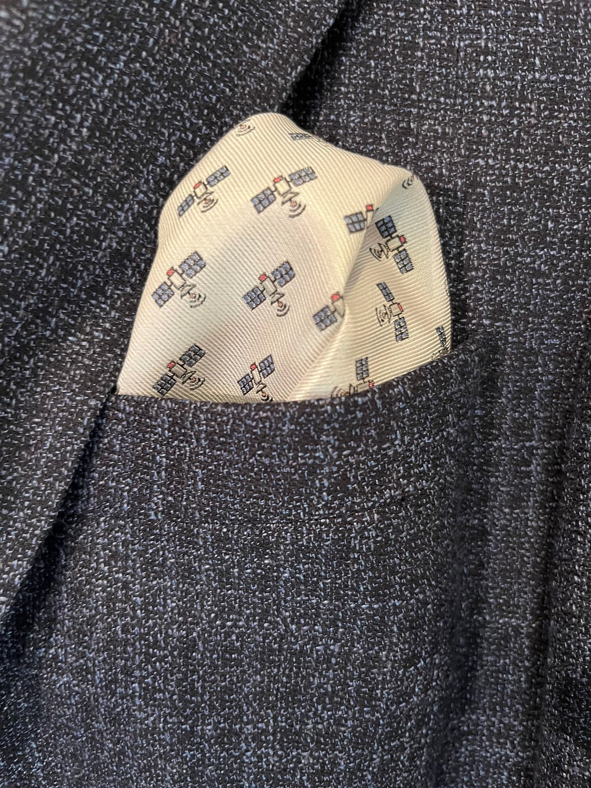 Satellite - White Pocket Square