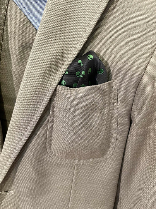 Alien -  Grey Pocket Square