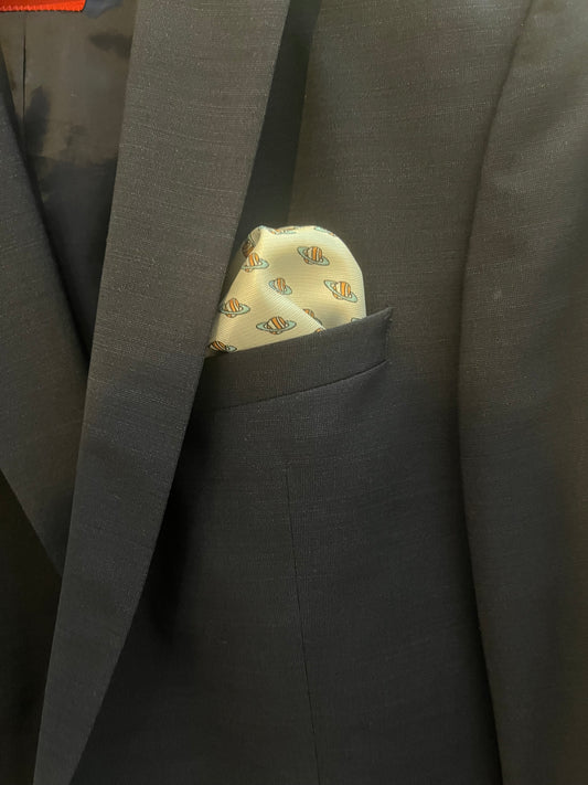 Planet - White Pocket Square