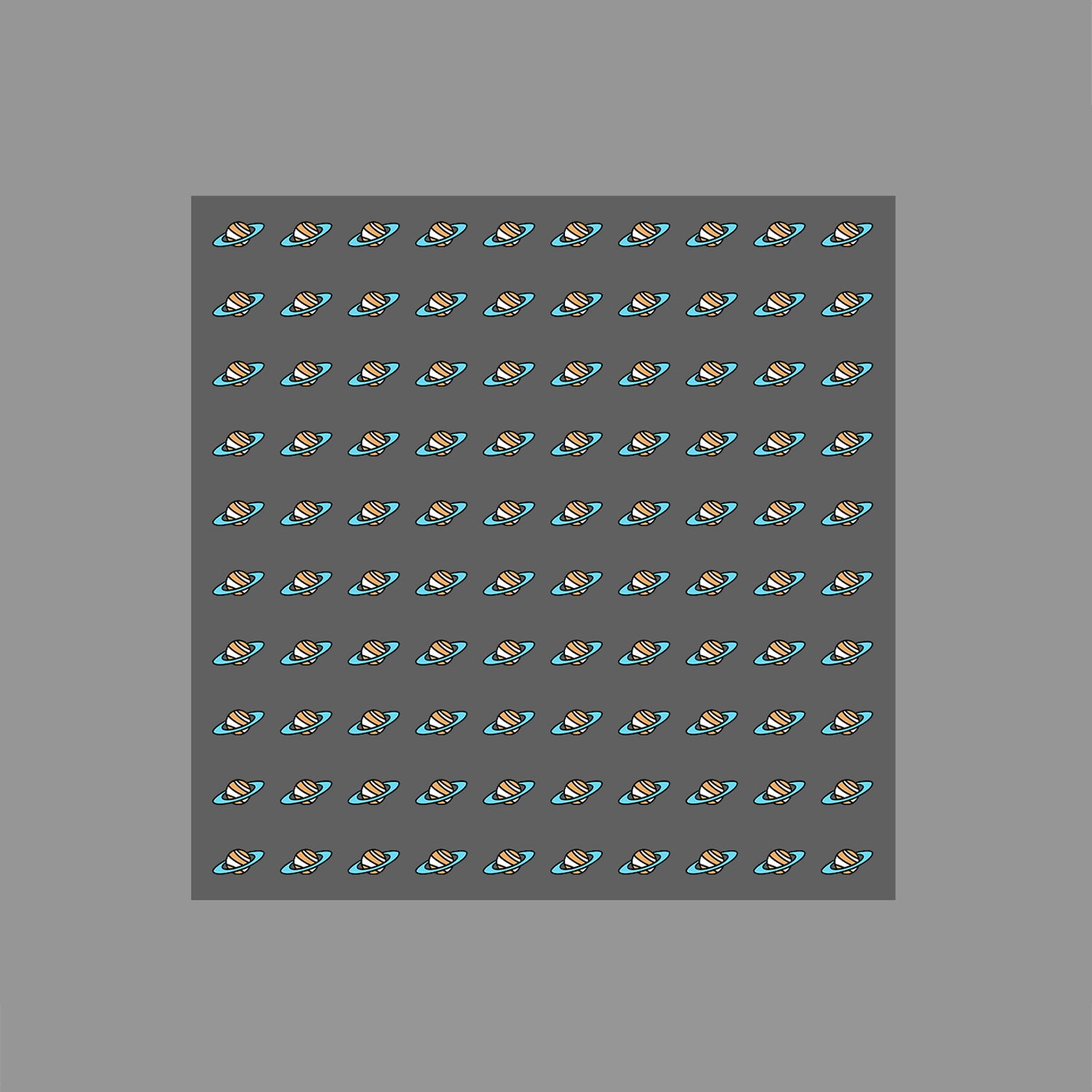 Planet - Grey Pocket Square