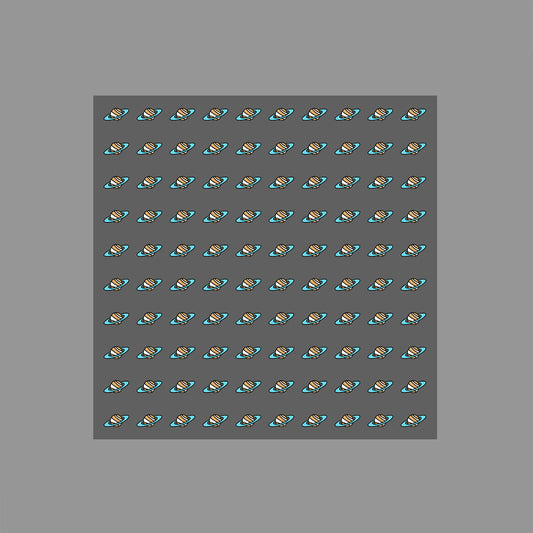 Planet - Grey Pocket Square